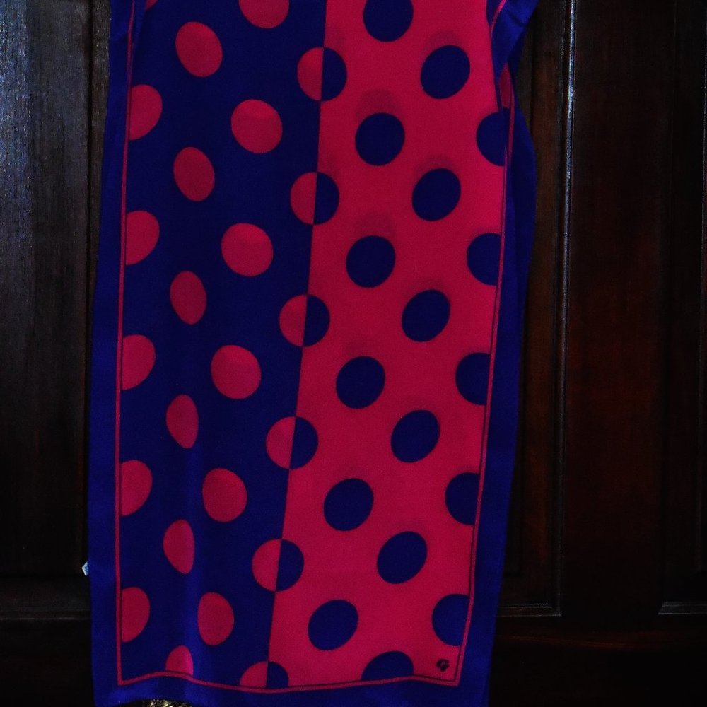 Silk Scarf Geometric Pattern Vintage